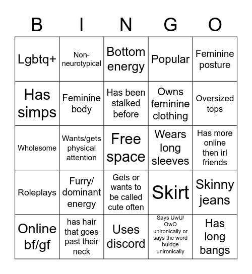 cat Bingo Card