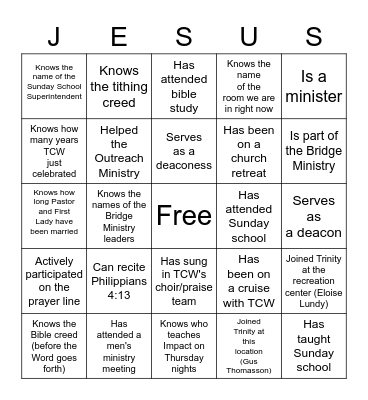 TCW Style Bingo Card