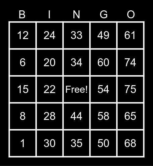 Carl Pogi Bingo Card