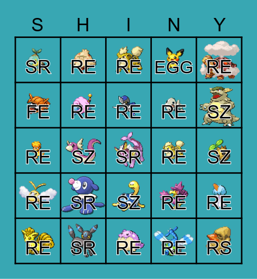 Shiny Bingo Card