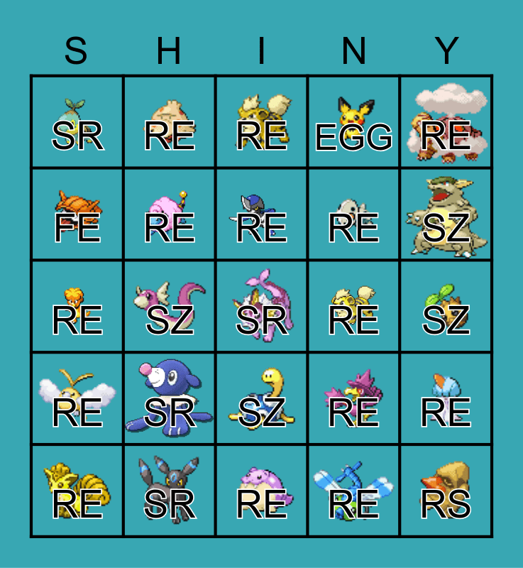 Shindo Life Ember RK Bingo Card