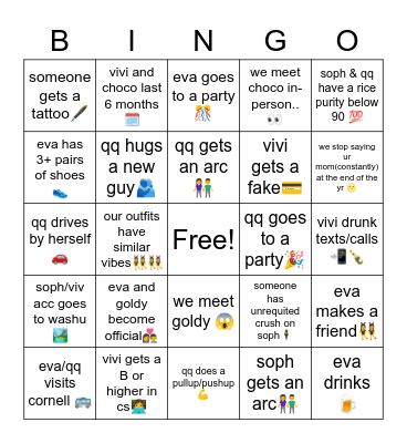 2023 to do list 🤡 Bingo Card