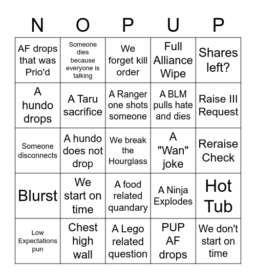 Dynamis with Laz! Bingo Card