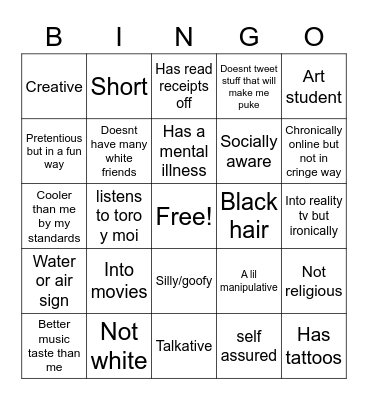 Mocie’s type 2022 Bingo Card