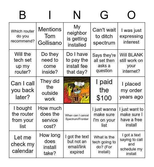 Call Bingo Card