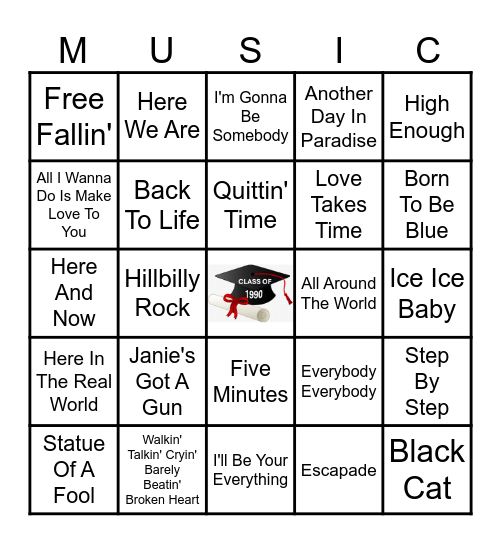 CLASS OF 1990 - 35th REUNION Bingo Card