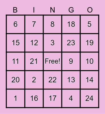 Plain Language Bingo Card