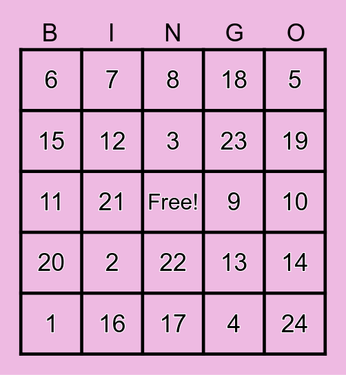 Plain Language Bingo Card