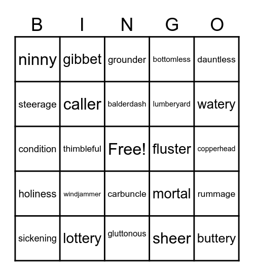 ESL 9 Unit 6 Bingo Card