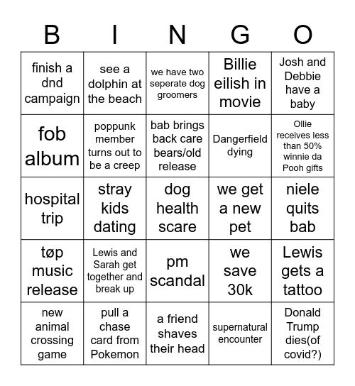 2023 bingo Card