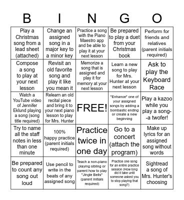 RING IN 2016 Practice Contest Bingo Card