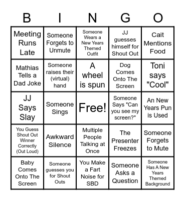 Service Operations MM Bingo Card