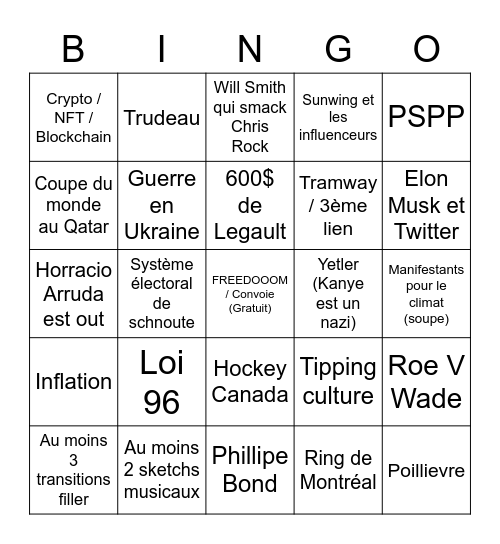 Infoman / Bye Bye 2022 Bingo Card