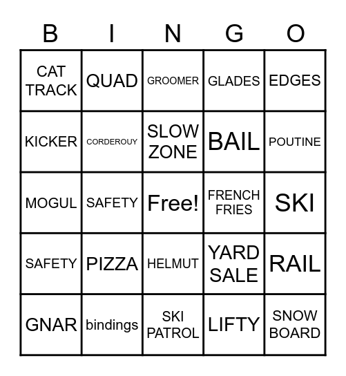 LINGO BINGO Card