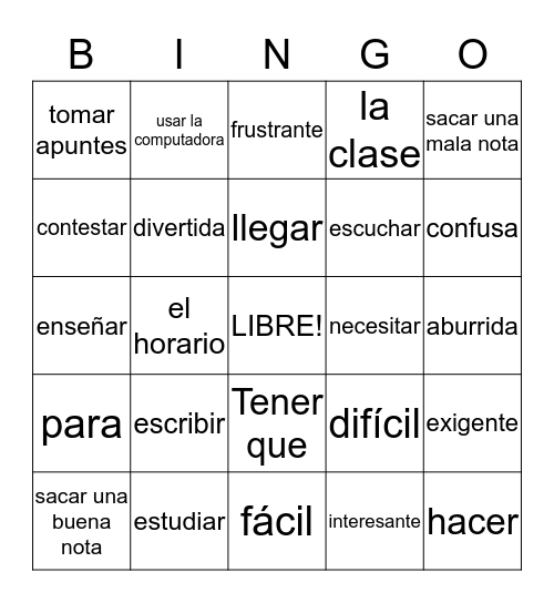 Objetivo 4.4 & 4.5 Bingo Card