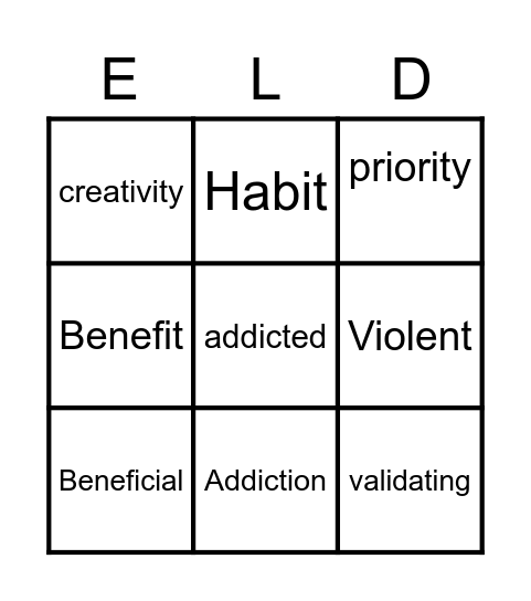 Bingo E3D-V1:I1 Gaming Bingo Card