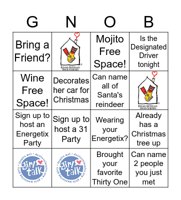 Girls Night Out Bingo!  Bingo Card