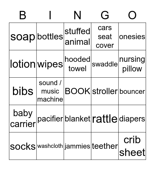 Baby Niccum B-I-N-G-O! Bingo Card