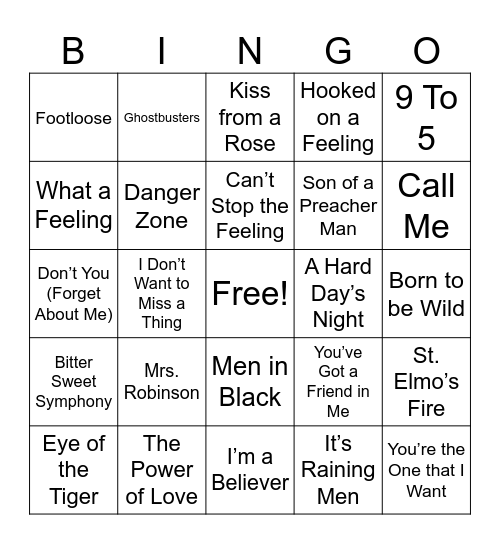 Soundtrack Bingo Card