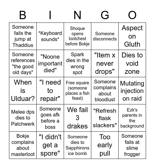 Valorus raid bingo Card