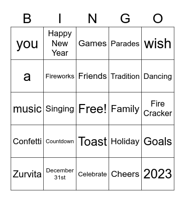 Happy New Year.5 Bingo Card