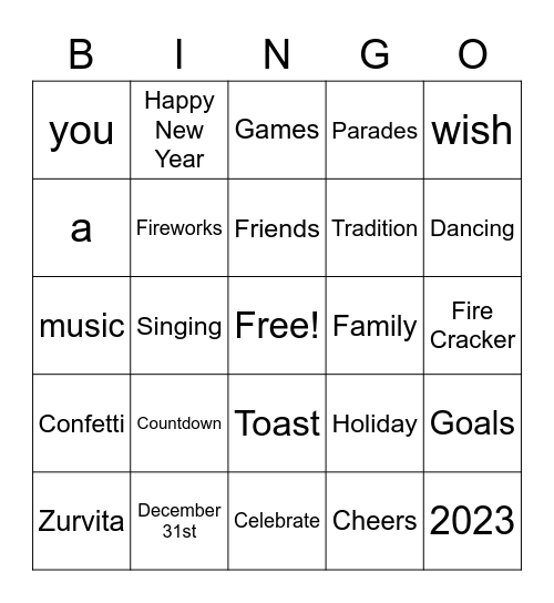 Happy New Year.5 Bingo Card