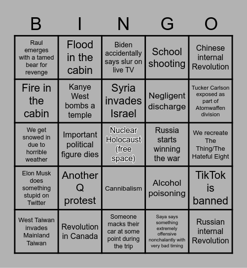 2022 Frozen Chaos Randomizer Bingo Card