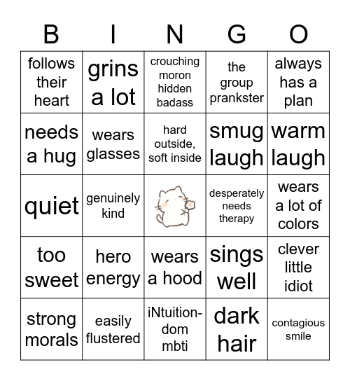 faerydust’s fav character criteria Bingo Card