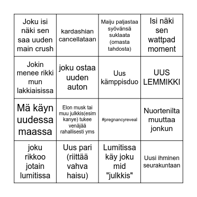 2023 isi näki sen bingo Card