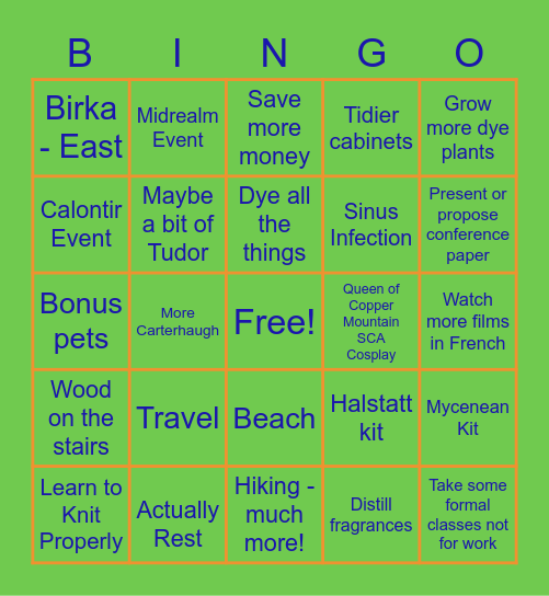 Stephanie's 2023 Bingo Card