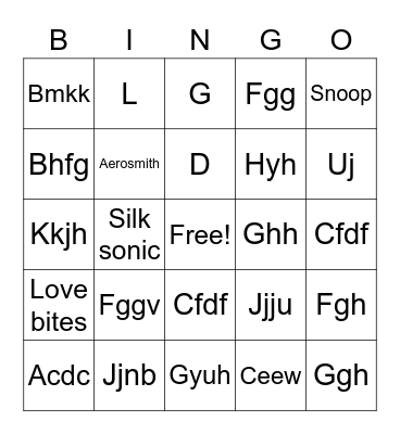 Datz Family Bingo Card