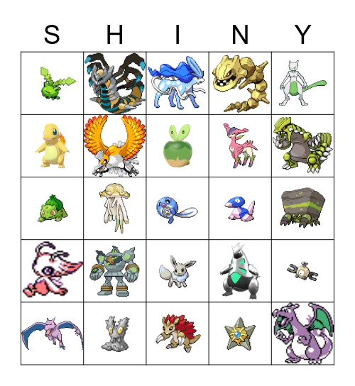 Shiny Bingo Card