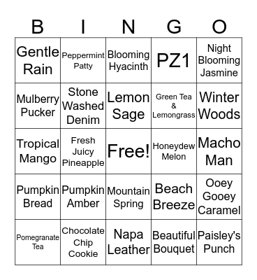 Pink Zebra  Bingo Card