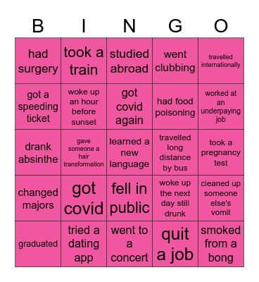 miri's 2022 bingo Card