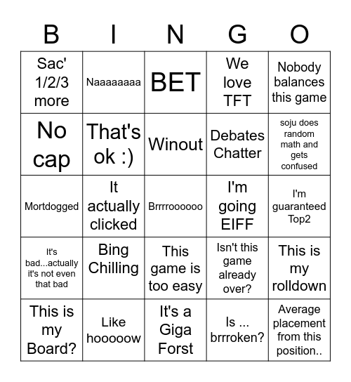 k3soju Bingo Card