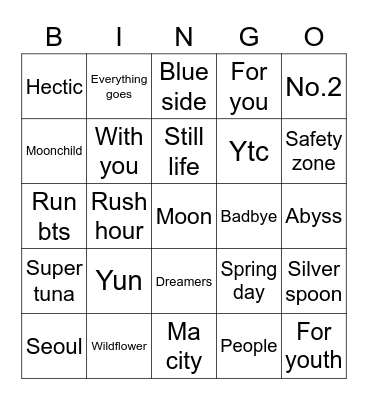 miniminizzLover 🐸💕 Bingo Card