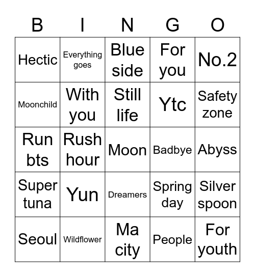 miniminizzLover 🐸💕 Bingo Card