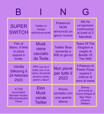 POWER BINGO 2023 Bingo Card