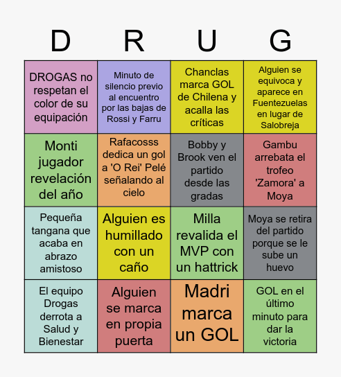 BINGO | Partido Drogas (2) Bingo Card
