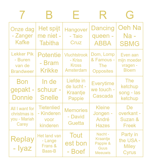 Fout & Nieuw muziekbingo Card