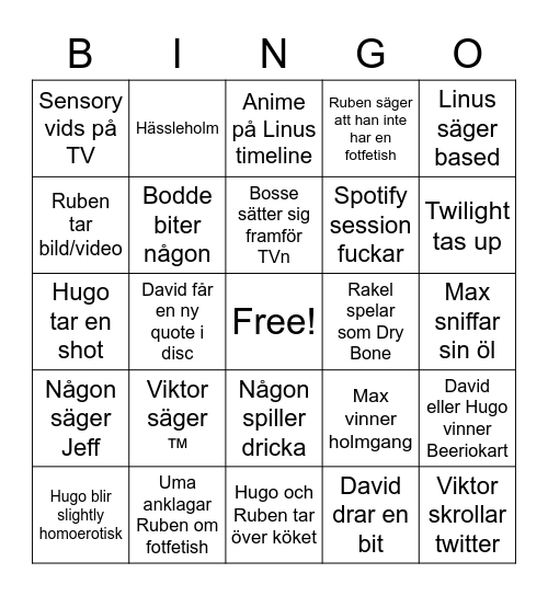 Sledo-Bingo2223 Bingo Card