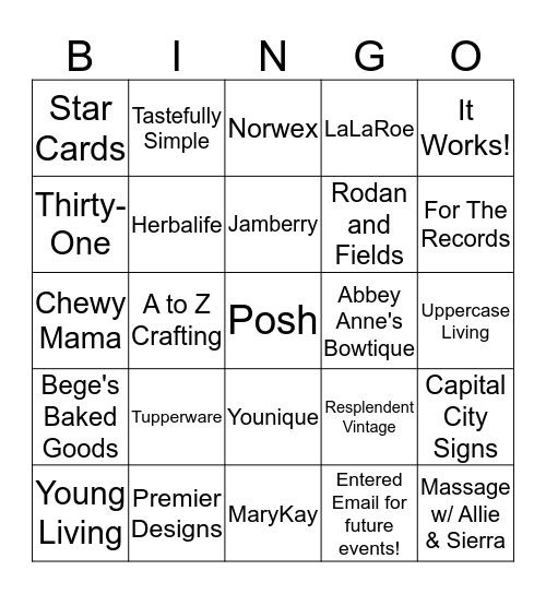 HOLIDAY EXTRAVAGANZA CHECK LIST Bingo Card