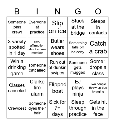 Spring 2023 Bingo Card