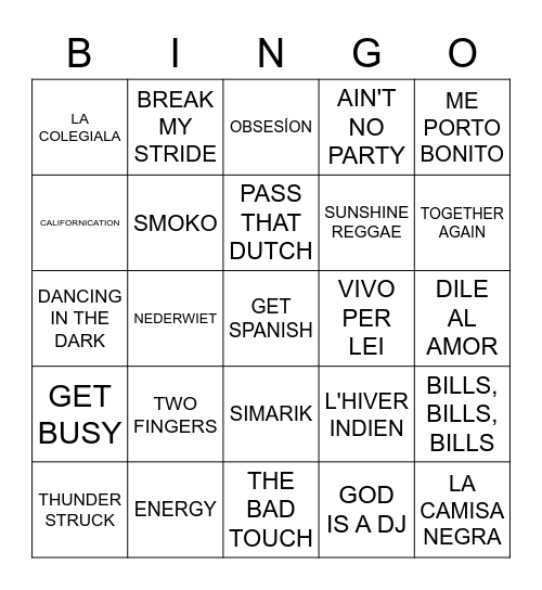 NYE 22/23 MINGO Bingo Card