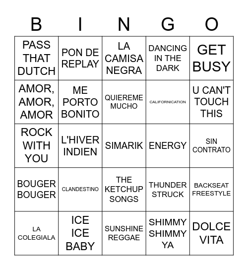 NYE 22/23 MINGO Bingo Card