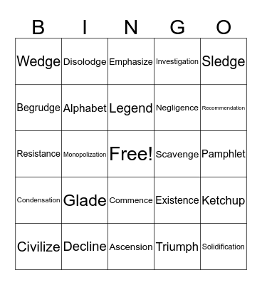Step 7 Review Bingo Card