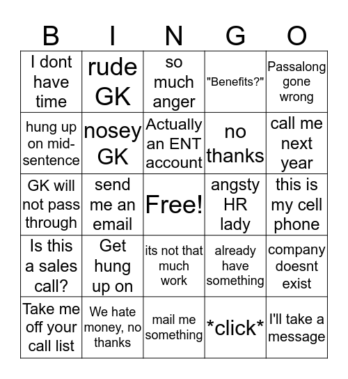 Bad Call Bingo Card