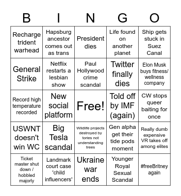 2023 Bingo Card