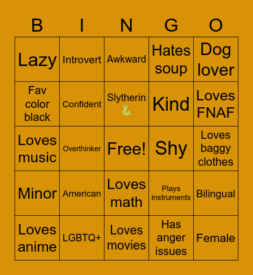 Katsuki's Bingo Card