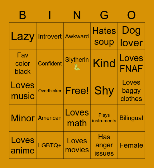 Katsuki's Bingo Card